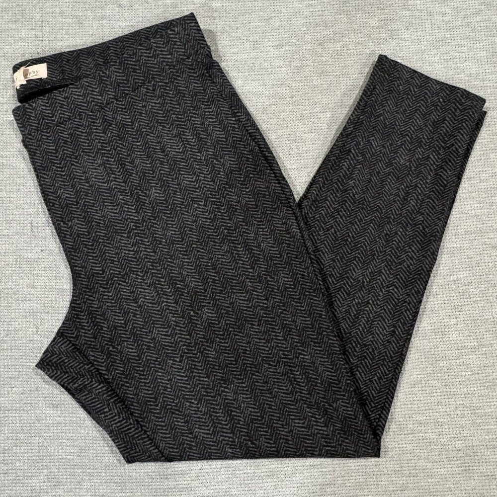 Philosophy Herringbone Leggings Womens Size 1X Black Mid Rise Stretch Pant NWT